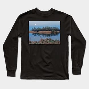 Moonlight Reflection, Longham Lakes, March 2024 Long Sleeve T-Shirt